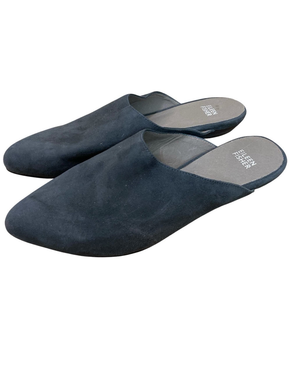 Eileen Fisher Blog Suede Mule Slides / Slip Ons Grey / Gray 9.5